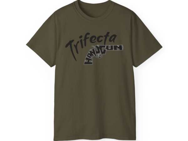 Trifecta handgun — Outdoorsman Hunting T‑Shirt